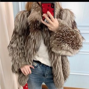 Fox fur coat